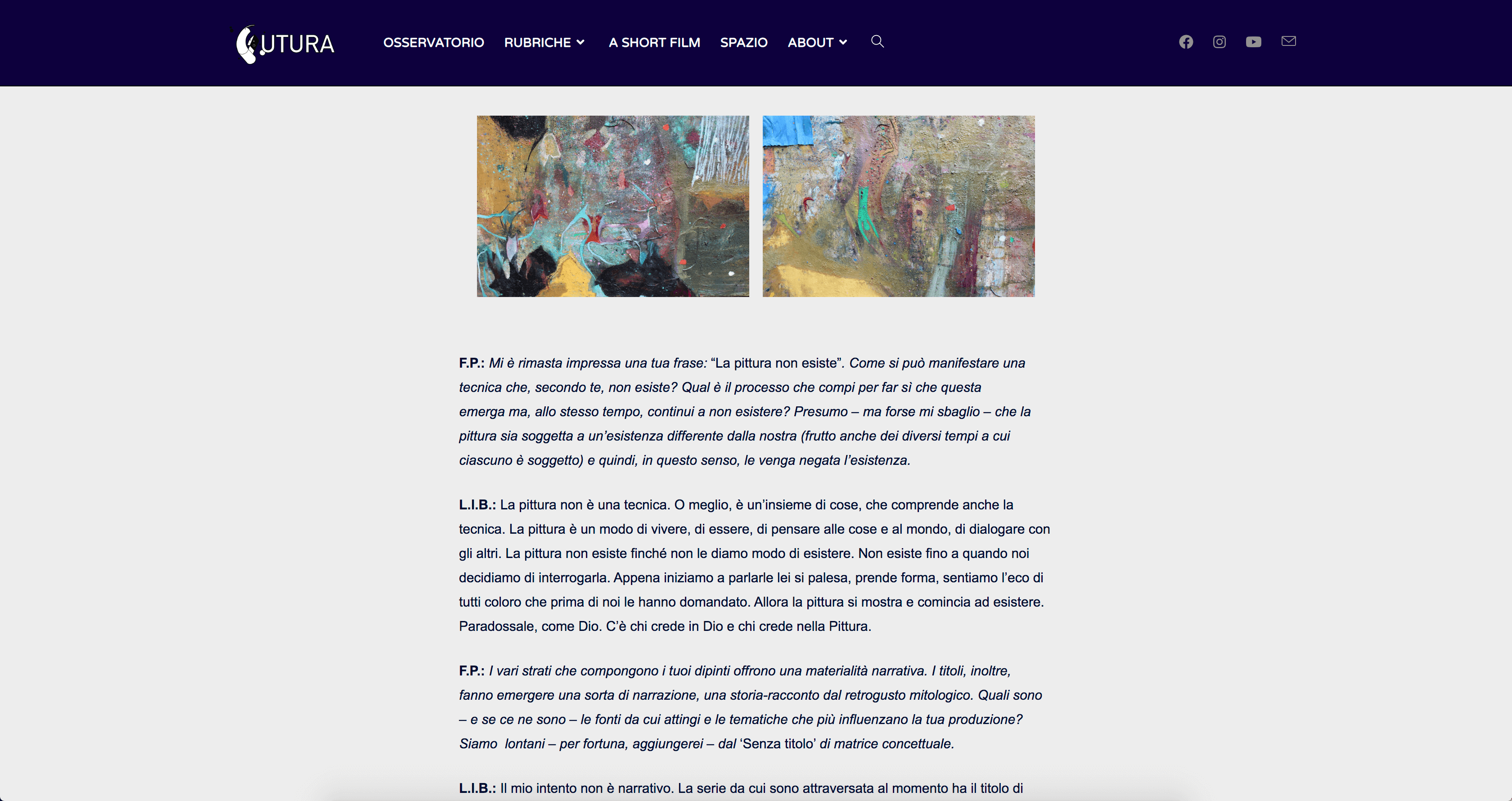intervista a Lara Ilaria Braconi
Lara Braconi Pittura astratta: mostra personale "Muta nel vento" nella galleria Art Studio Finestreria a Milano